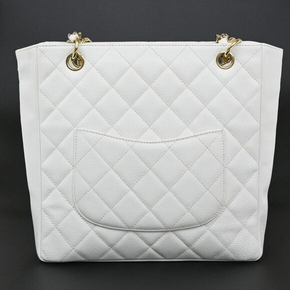 CHANEL CC Logo PST Chain Shoulder Bag Grained Calfskin Leather WE GHW 620RL281 - Picture 14 of 16